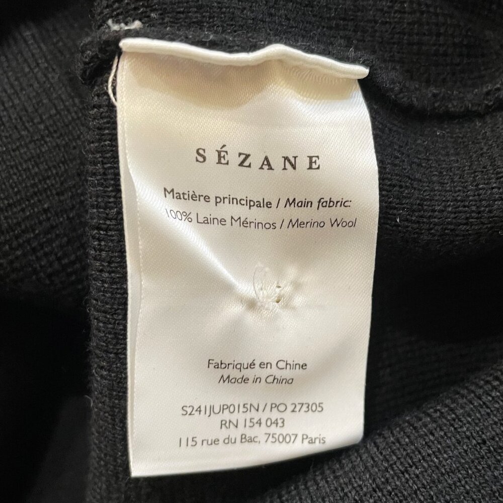 Last Call! EUC Sézane Louisa 100% Merino Wool Mini Skirt Black Large - Picture 7 of 8